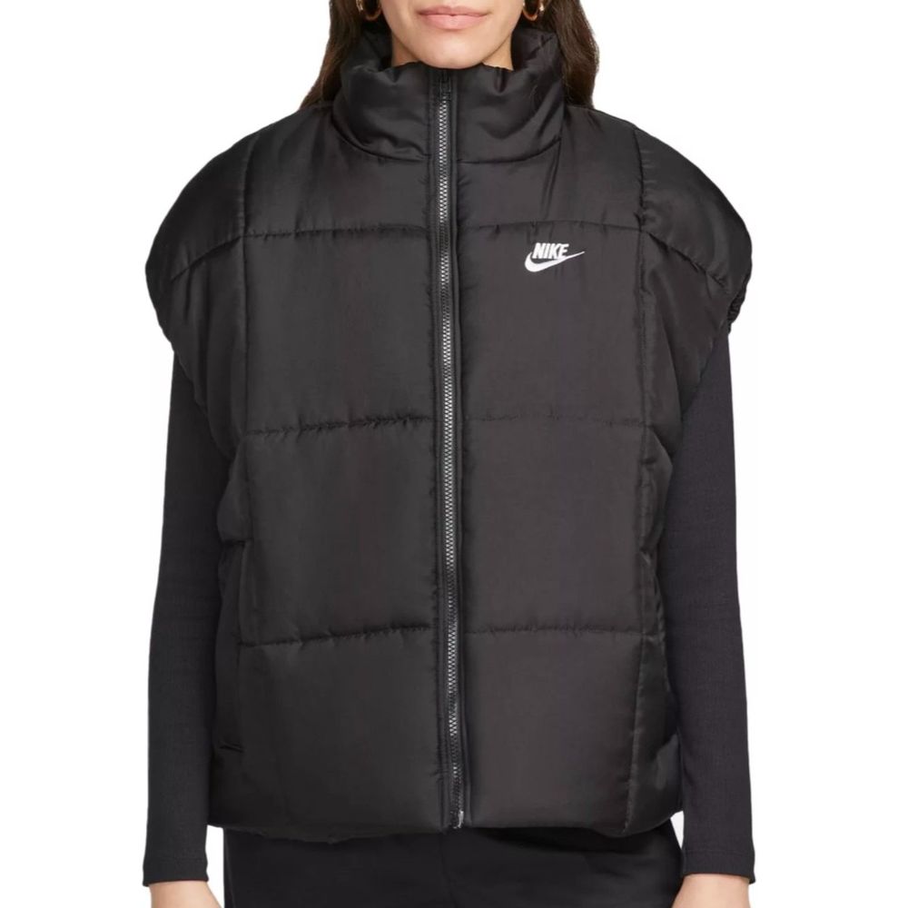 Nike NWT Sz M Black Sportswear Women's Classic Puffer Therma-FIT Loose Vest - Picture 1 of 15